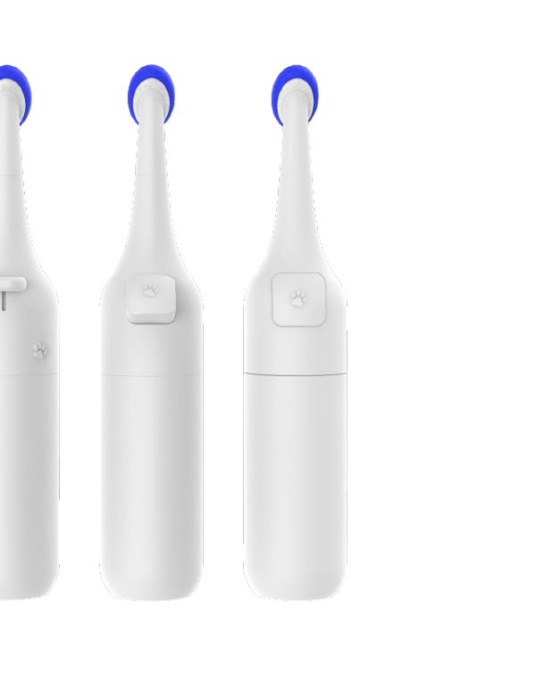 Three iterations of the Barkle dual applicator bottle