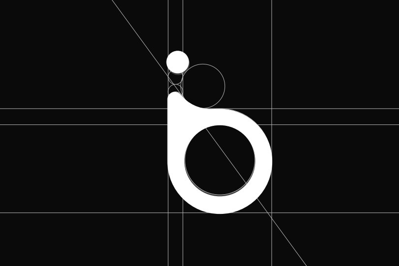 The Bue mark on its construction grid